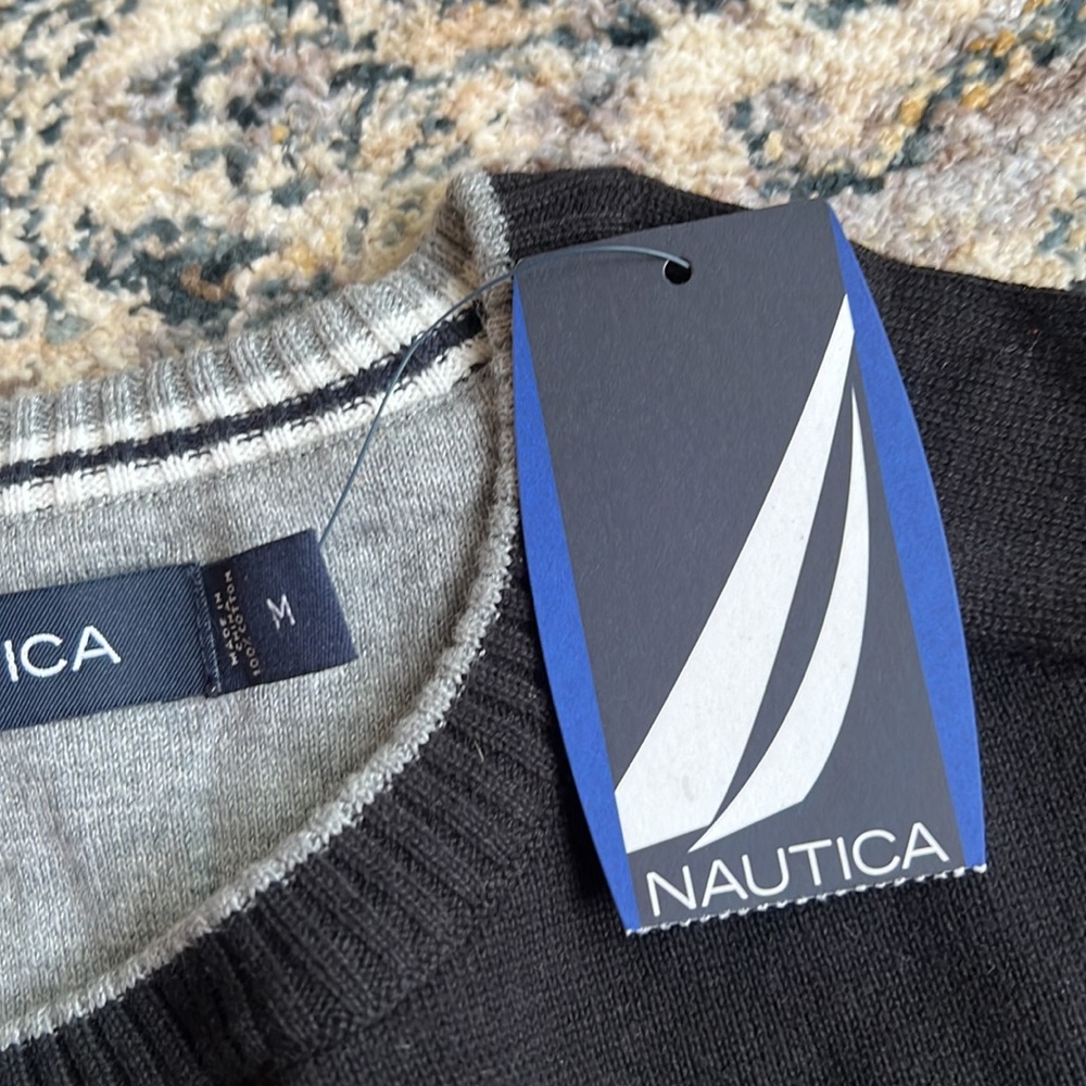 Nautica Cotton Sweater, black, Medium - Picture 4 of 4